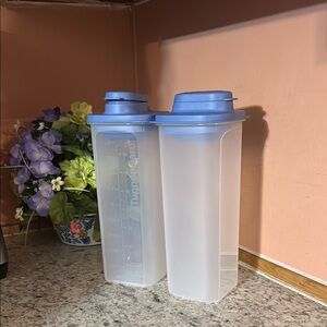 Tupperware Blue and Clear Beverage Containers